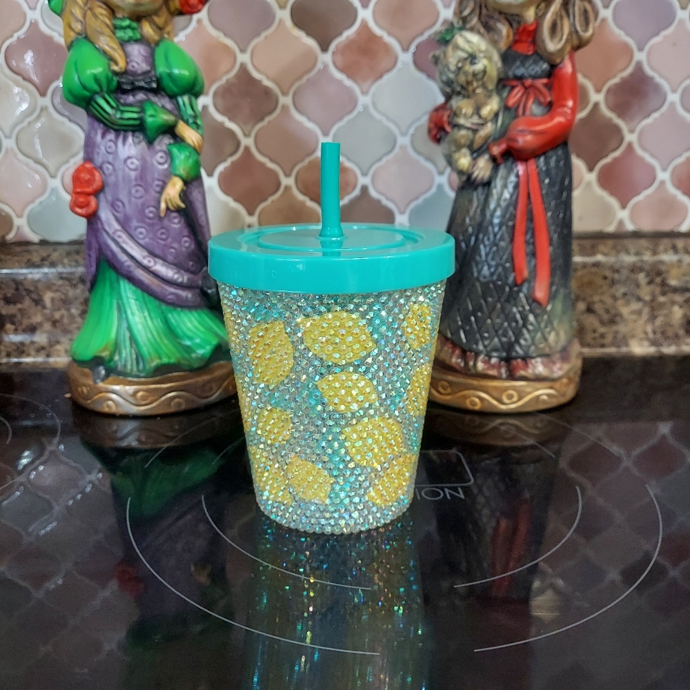 Lemon rhinestone tumbler